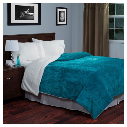 Solid Green Color Sherpa Blanket