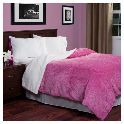 Solid Pink Color Flannel Blanket