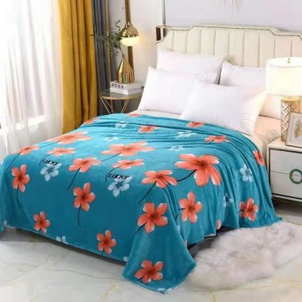 Blue Flannel Blanket flower pattern