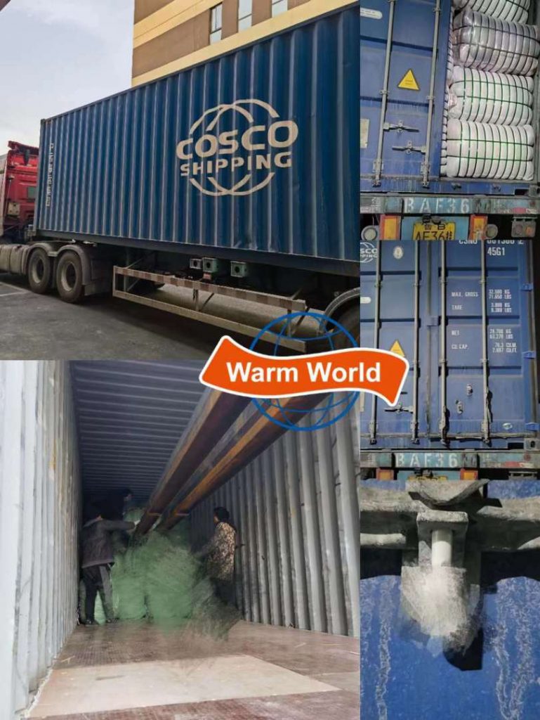 Raschel blanket loading container